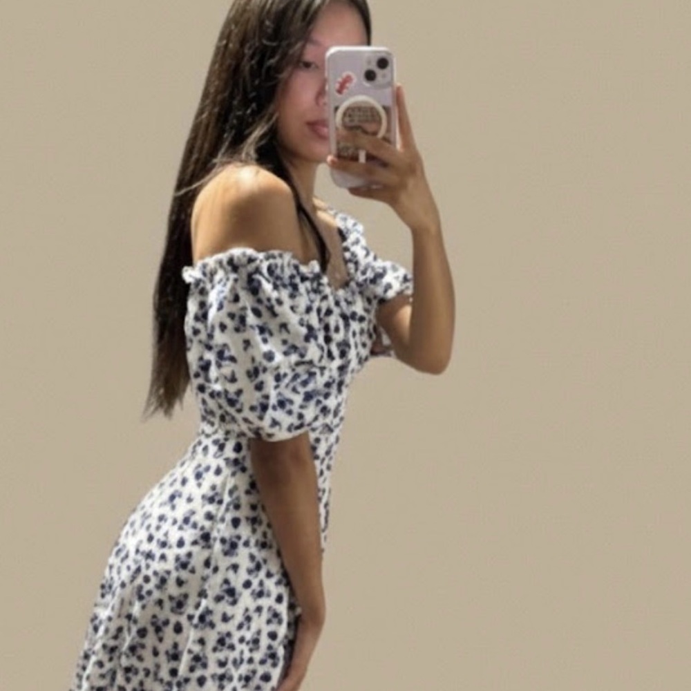 Floral Blue and White Women's Dress- size XS - Picture 2 of 2